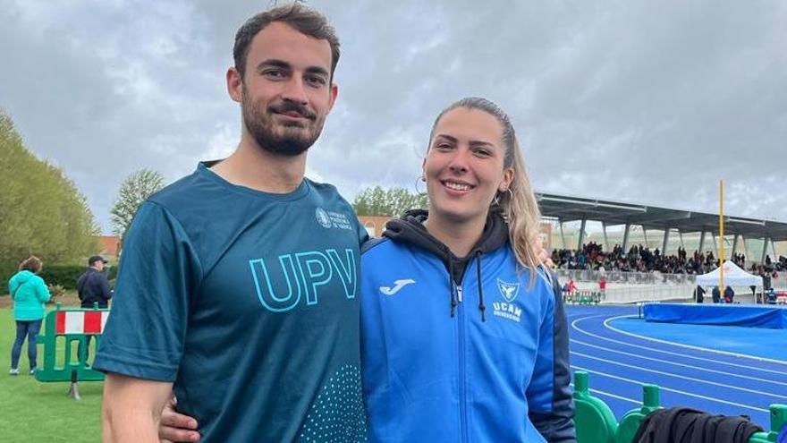 Los gandienses Marc Mestre y Gema Martí, en el Nacional universitario