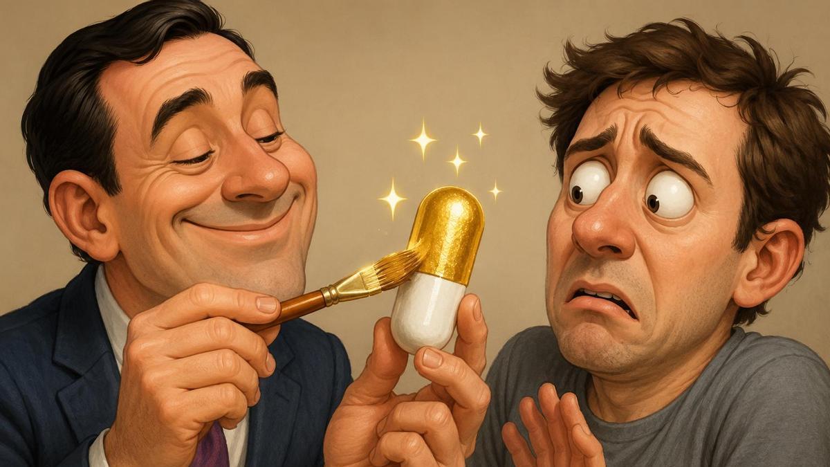 El origen de la expresión "dorar la píldora" es "farmacéutico".