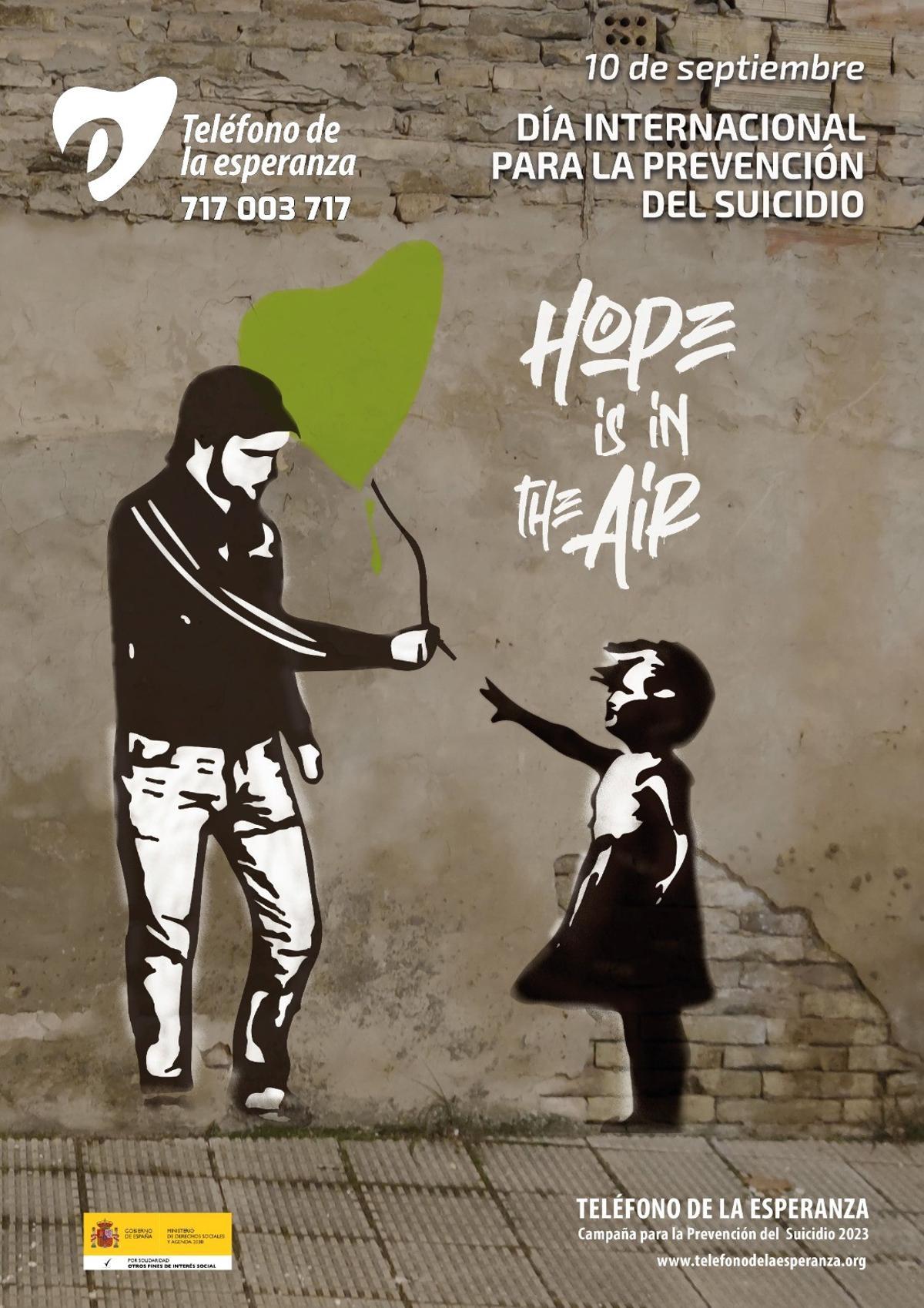Cartel de la campaña de prevención del suicidio del Teléfono de la Esperanza
