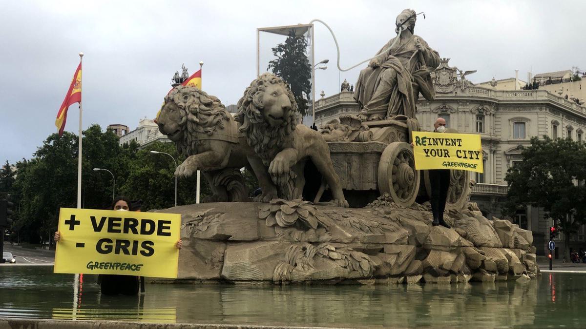 Protesta en Cibeles.