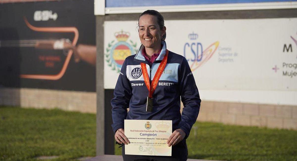 Fátima Gálvez, tras ganar una competición.