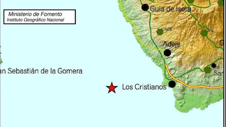 Terremoto de 2,1 de intensidad frente a la costa de Los Cristianos