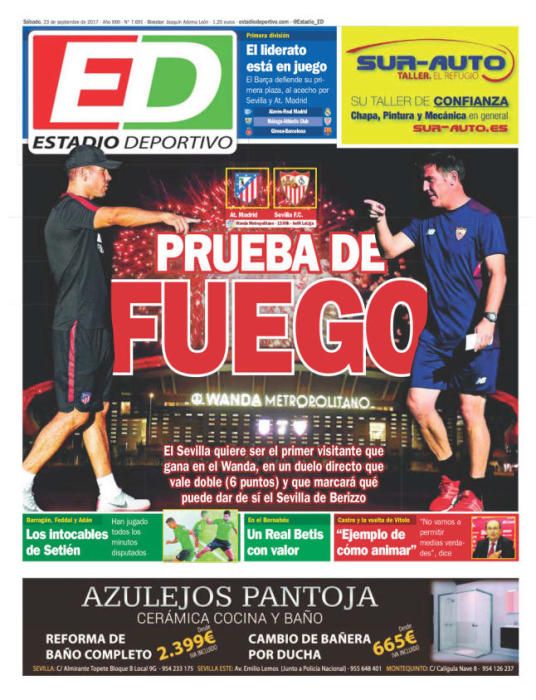 Portadas sábado 23 de septiembre de 2017