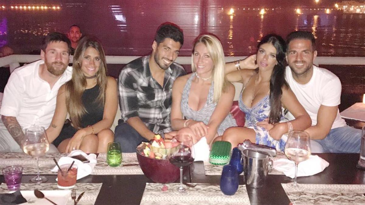 Messi, Antonella, Luis, Sofía, Daniella y Cesc