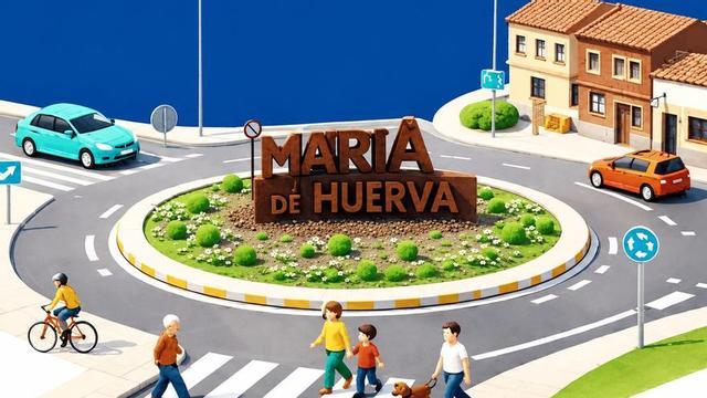 Recreación de la rotonda de María de Huerva.