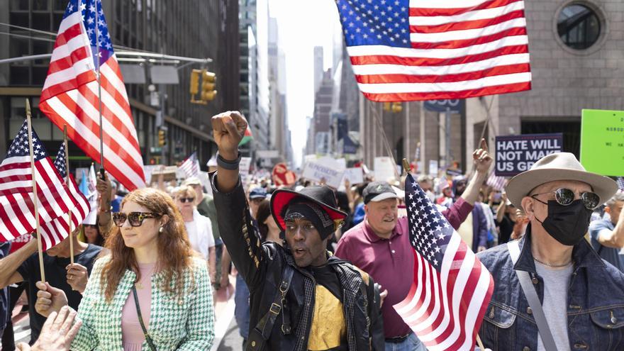 Protesta contra el Gobierno de Trump en Nueva York.