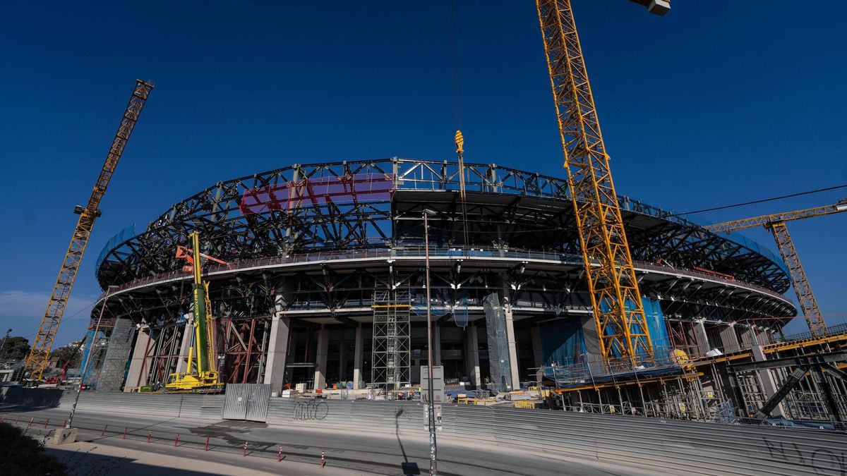 Las obras del Camp Nou, este mes de julio.
