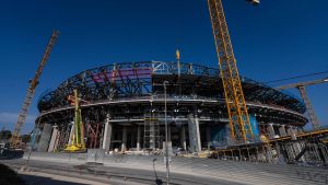Las obras del Camp Nou, este mes de julio.