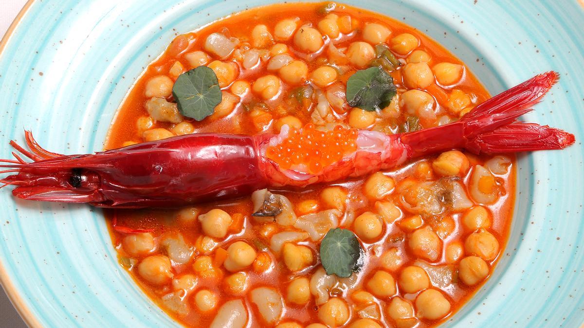 Garbanzos con carabineros de Celebris