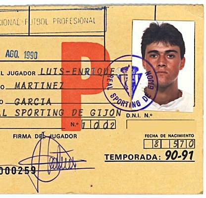 Ficha de Luis Enrique en la 90-91. | RSG