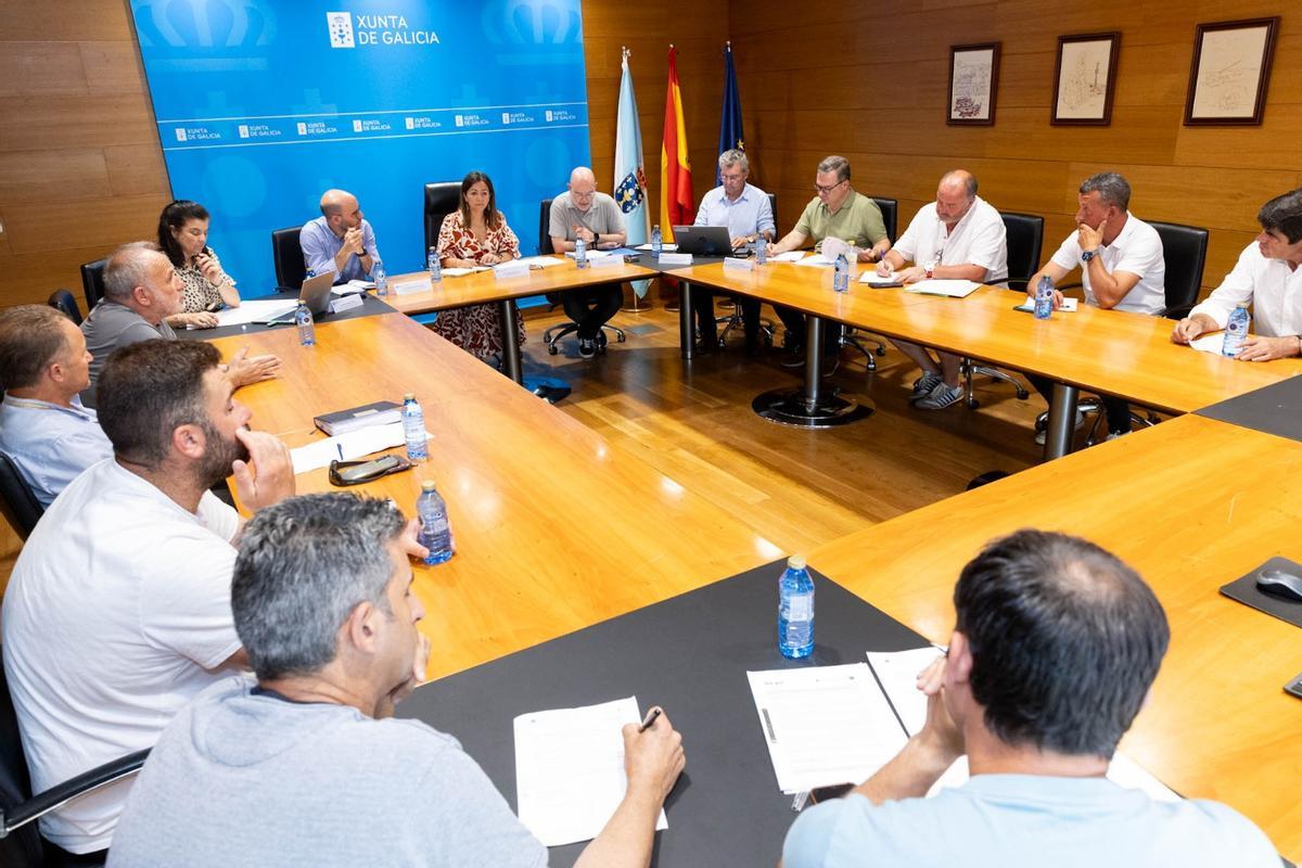 La Mesa do Mexillón en la que se acordó ampliar el plazo para la mejilla, esta tarde.