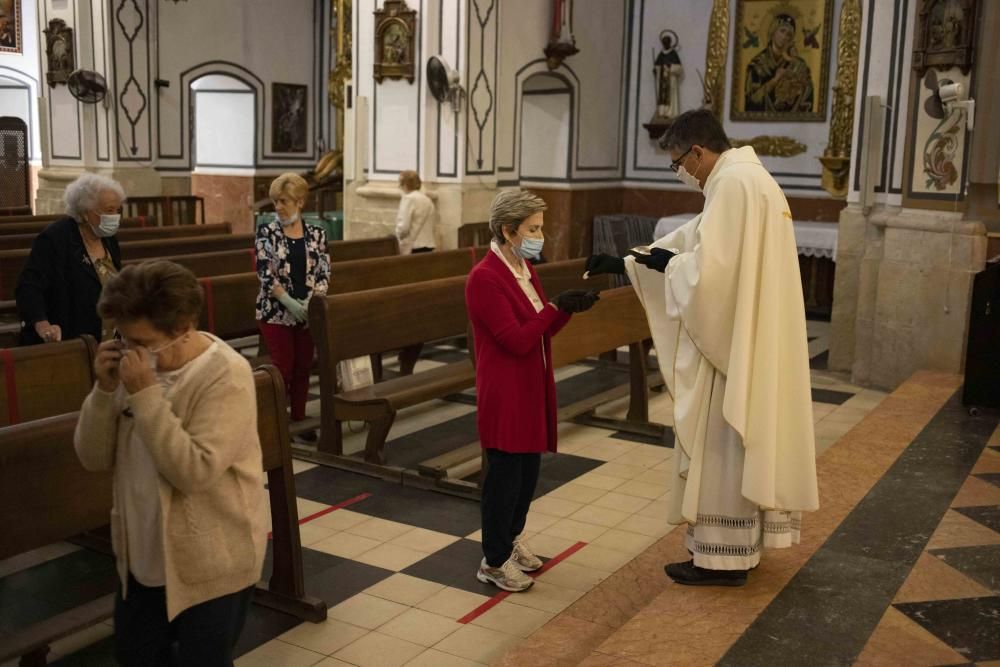 Primera misa en fase 1 en  La Merced de Xàtiva