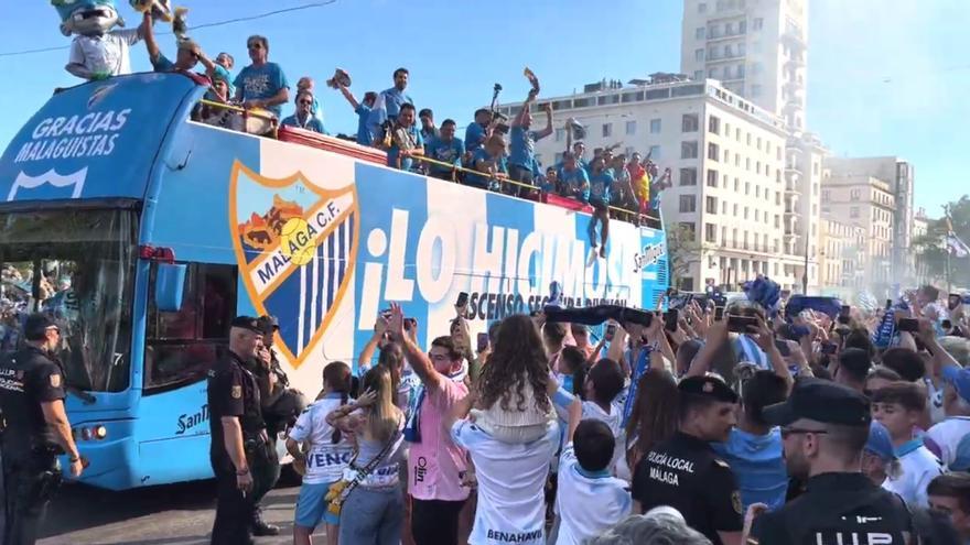 La ciudad se vuelca con los jugadores del Málaga CF