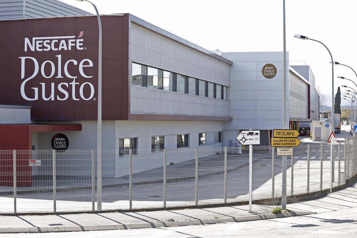 Exterior de les instal·lacions de Nestlé a Girona.