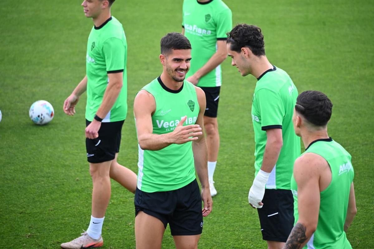 André Silva, en el entrenamiento del Elche de este miércoles