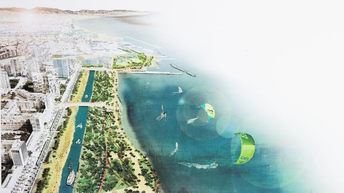 La Ronda Litoral navegable y una playa que se funda con el verde, una idea de Josep Bohigas