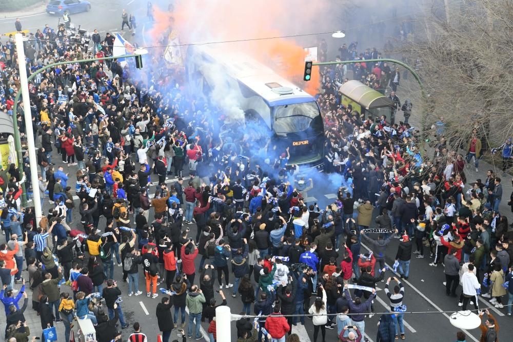 Llegada a Riazor antes del Dépor-Las Palmas