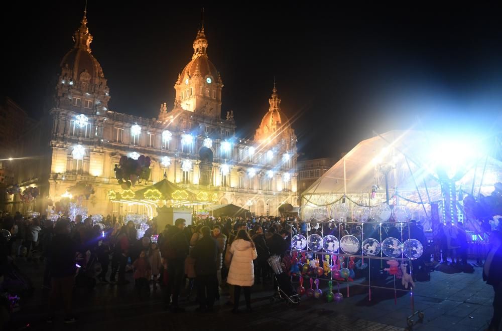 Atracciones navideñas de la plaza de María Pita