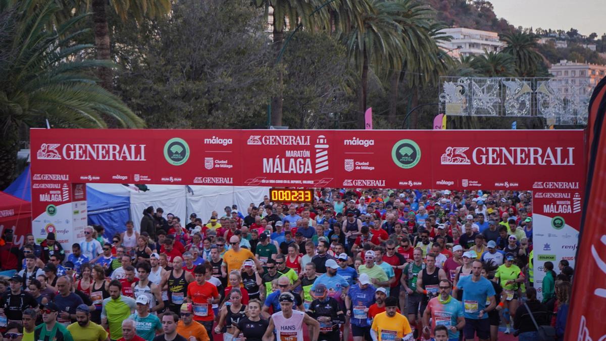 Salida de la Maratón de Málaga 2024