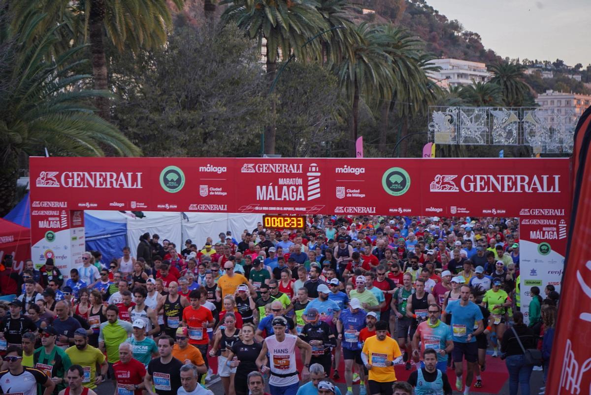 Salida de la Maratón de Málaga 2024