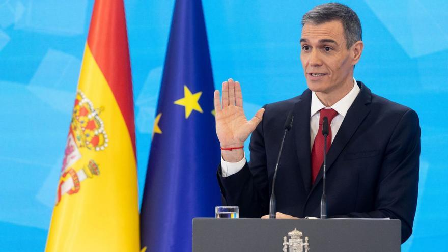 Pedro Sánchez, durant la roda de premsa de dilluns a la Moncloa. | EDUARDO PARRA / EUROPA PRESS