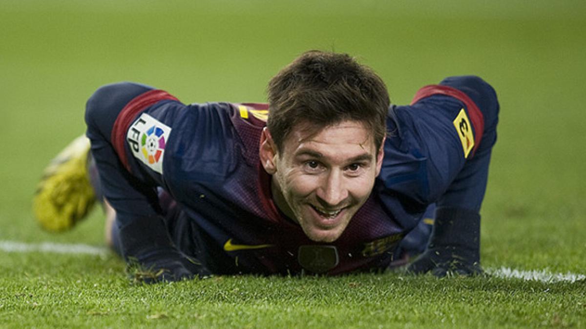Leo Messi, durante el partido contra el Athletic en el Camp Nou