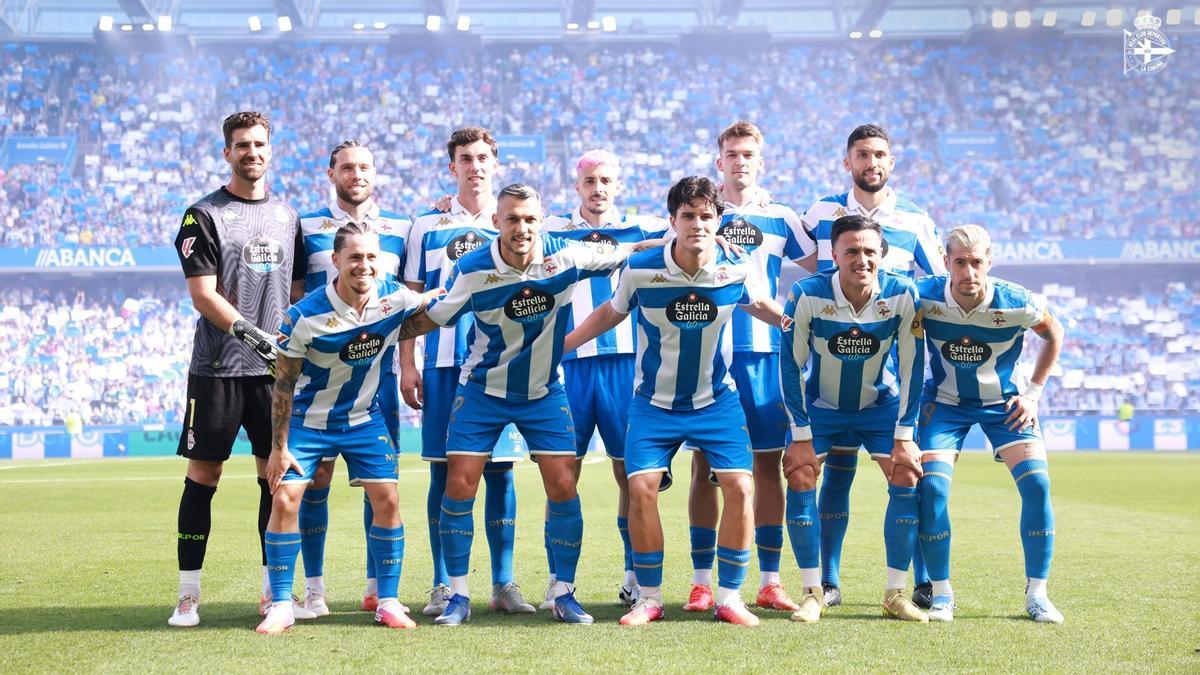 El once titular del Deportivo en la última jornada de LaLiga Hypermotion