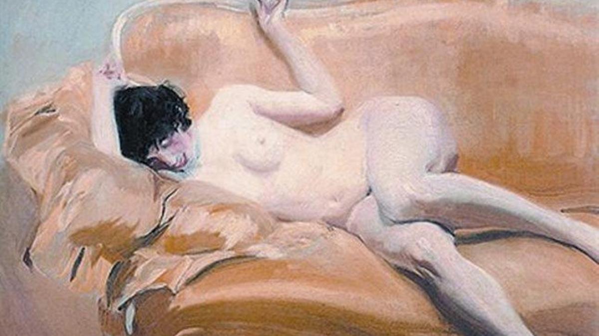 TRES JOYASArriba a la izquierda, 'Mirando al exterior' (1890), de Ramon Casas; a la derecha, 'Gitana vieja' (1901), de Isidre Nonell. Abajo, 'Desnudo en el diván amarillo' (1912), de Joaquín Sorolla.