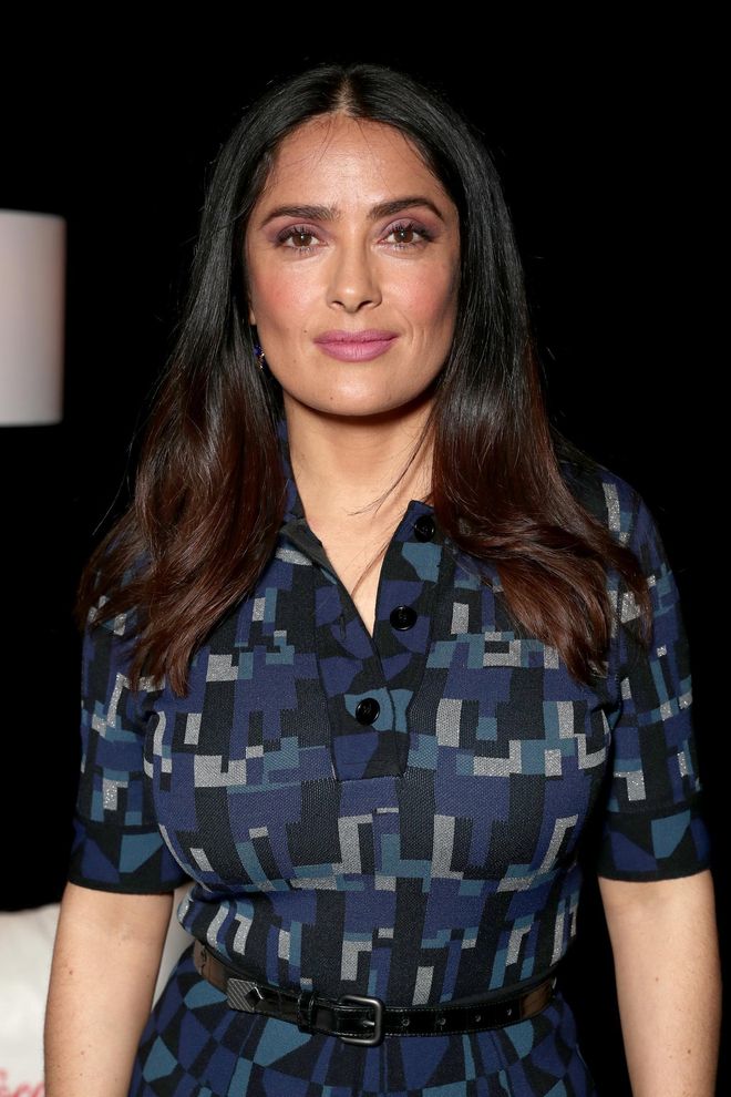 Salma Hayek luce un vestido de Bottega Veneta en Las Vegas