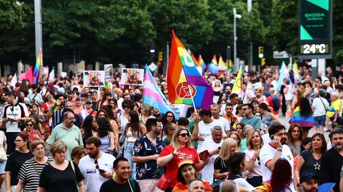 Manifestación por el Día del Orgullo en Zaragoza.
