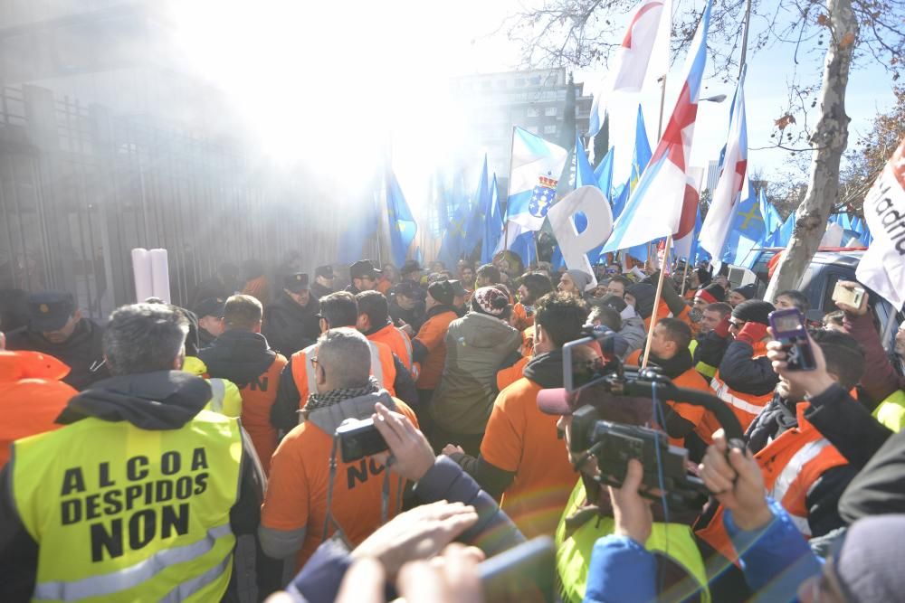 Manifestación de trabajadores de Alcoa en Madrid