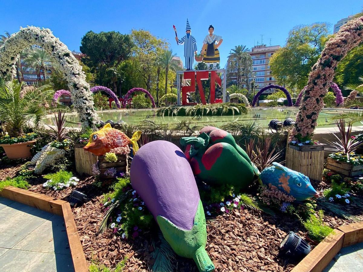 Jardín de Primavera instalado en la Plaza Circular.