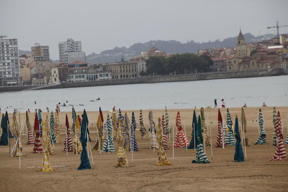 Mal tiempo en Gijón a finales de junio