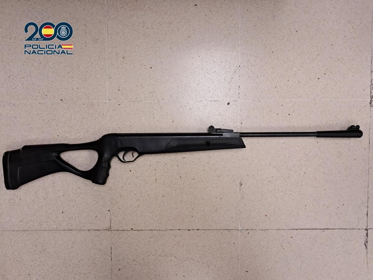 Carabina propiedad del joven detenido
