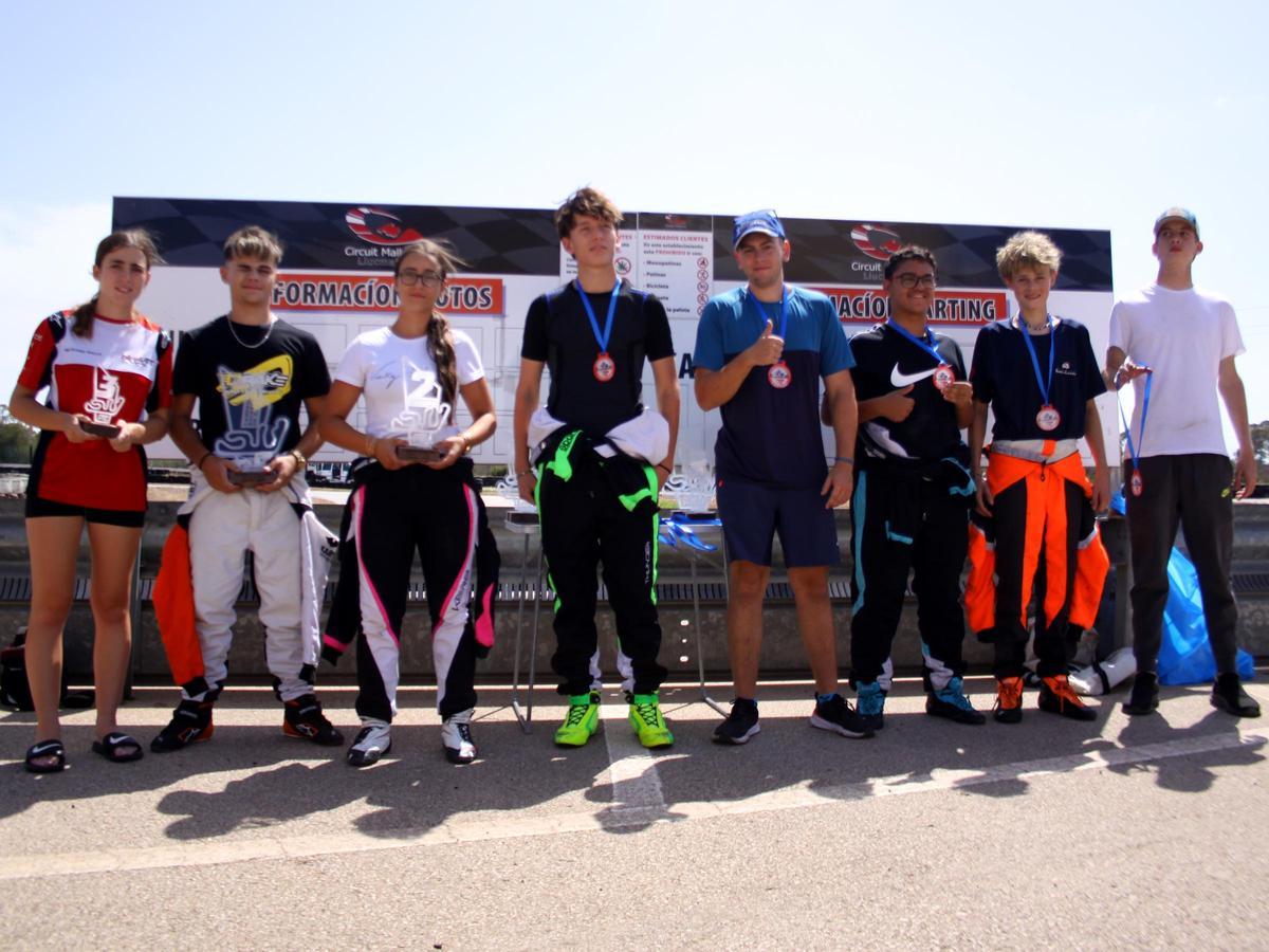 Podio de la categoría senior del Campeonato Balear de Karting en Llucmajor