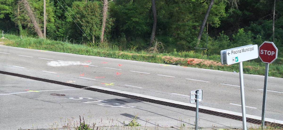 El punt de Fonollosa on s'ha produït l'accient entre el cotxe i la moto