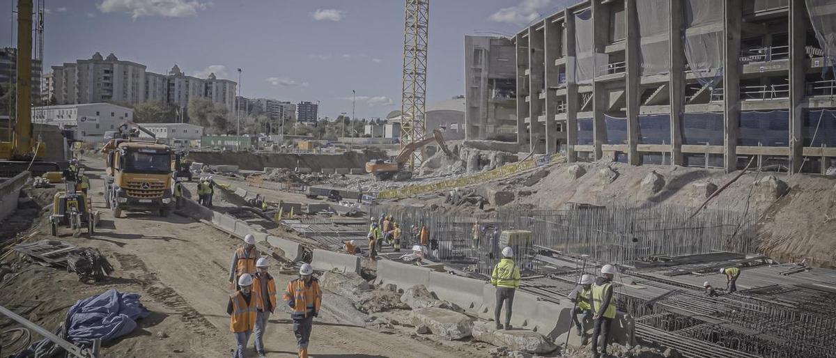 El Camp Nou, en obras.