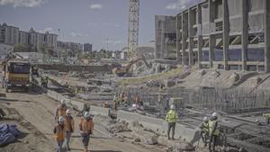 El Camp Nou, en obras.