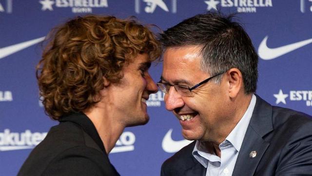 Bartomeu y Griezmann el día de la presentación del francés