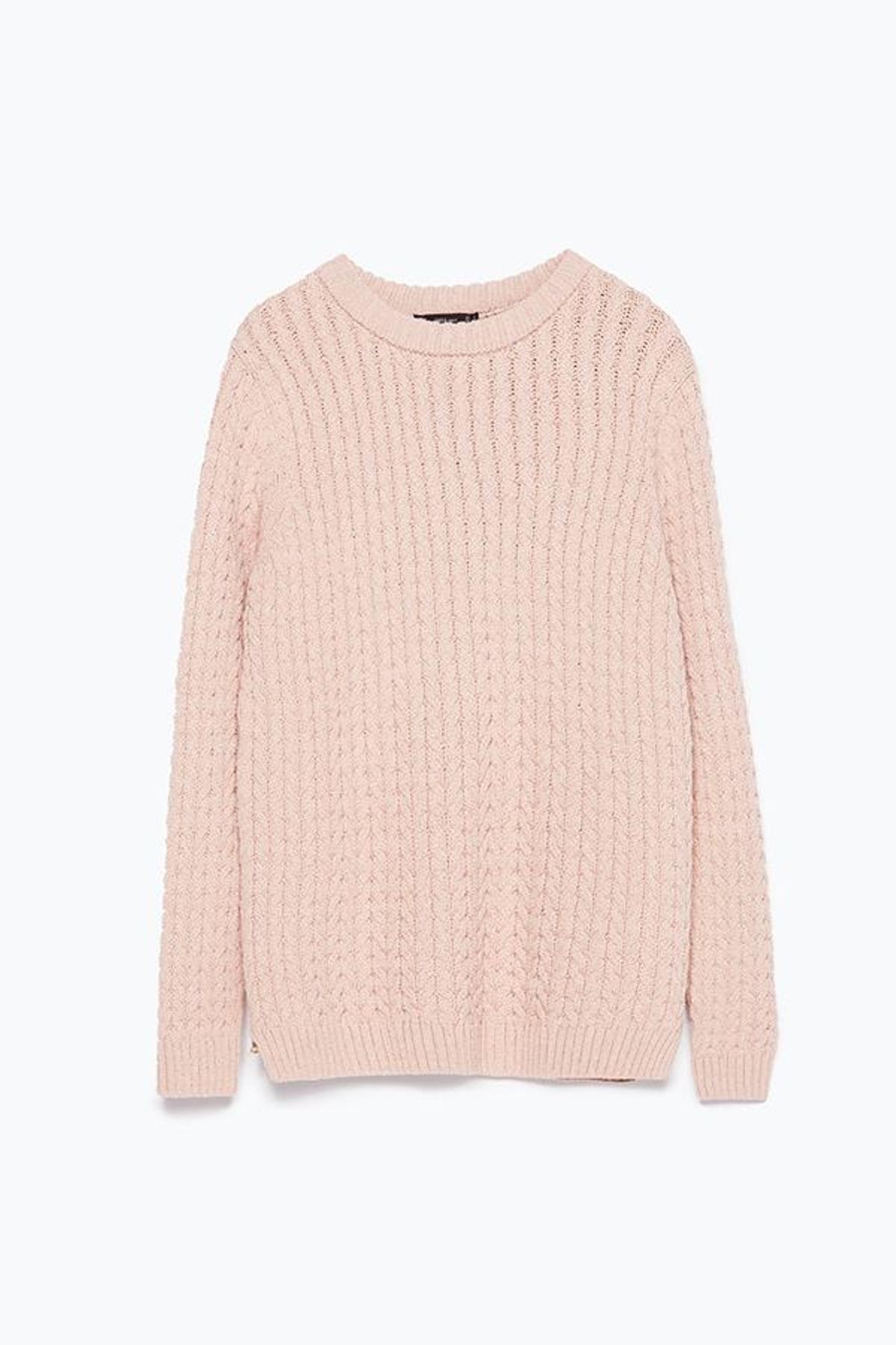 Jersey de ochos en rosa palo de Zara (9,99€)