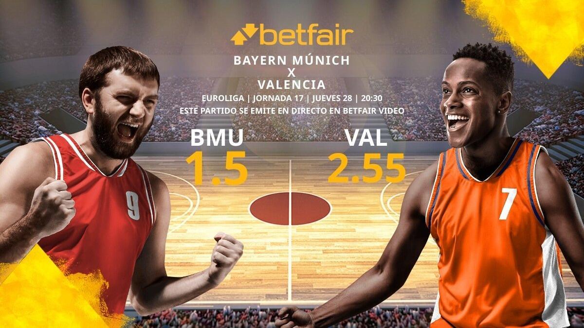 FC Bayern Basketball vs. Valencia Basket Club: horario, TV, estadísticas, clasificación y pronósticos