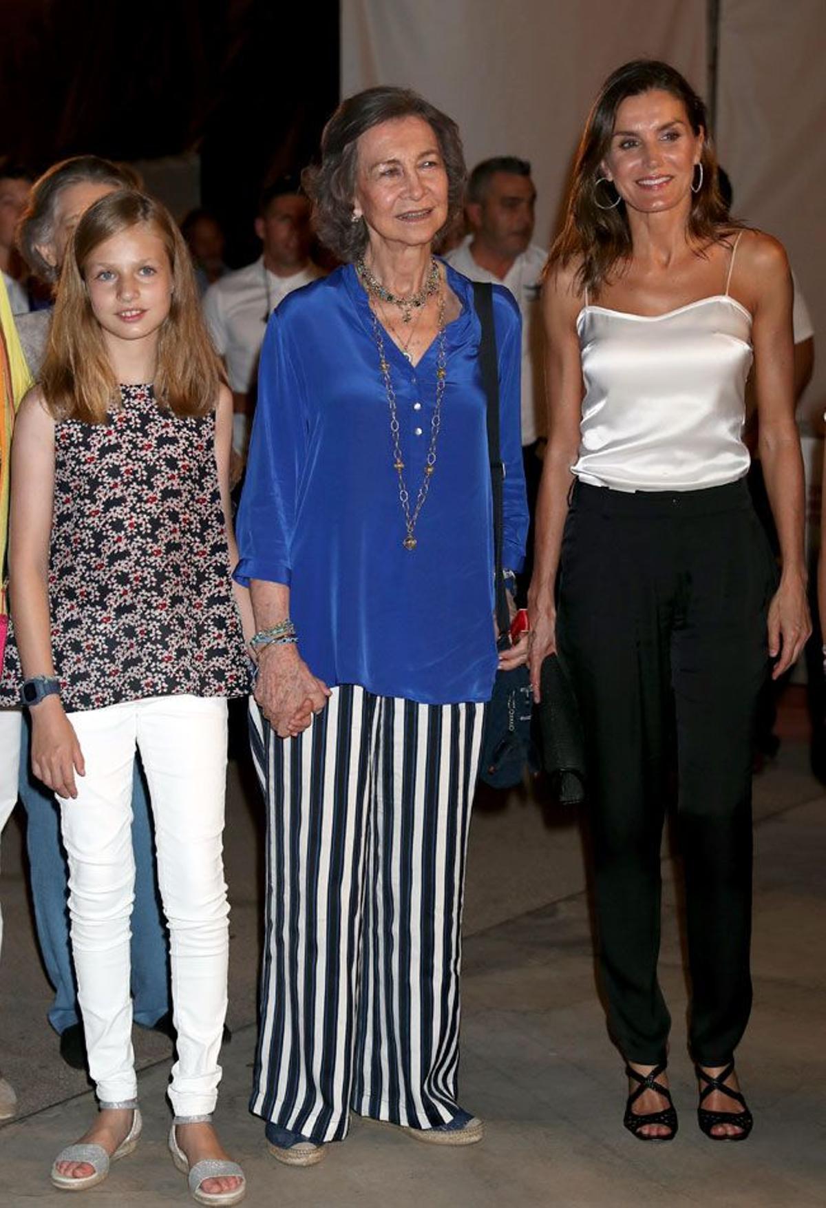 La reina Sofía, Letizia Ortiz y la princesa Leonor en Palma de Mallorca