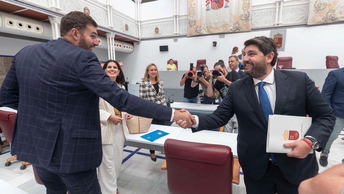 Fernando López Miras, tras ser investido presidente de la Región de Murcia en septiembre de 2023.