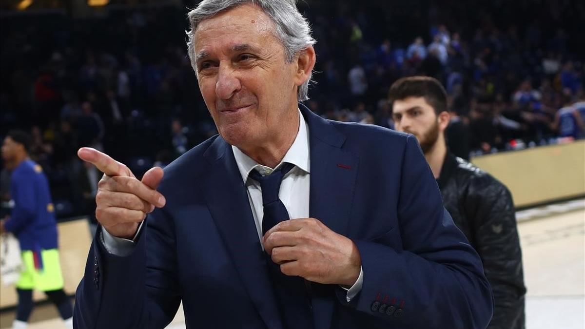 Pesic reacciona tras una de sus victorias en un partido de Euroliga