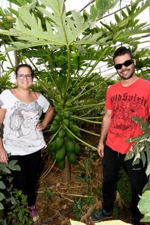 Dos jóvenes agricultores que cultivan, procesan y