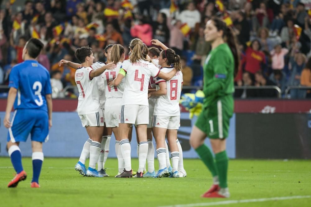 La selección española femenina, en Riazor