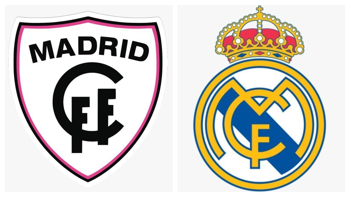 Escudos del Madrid CFF y el Real Madrid