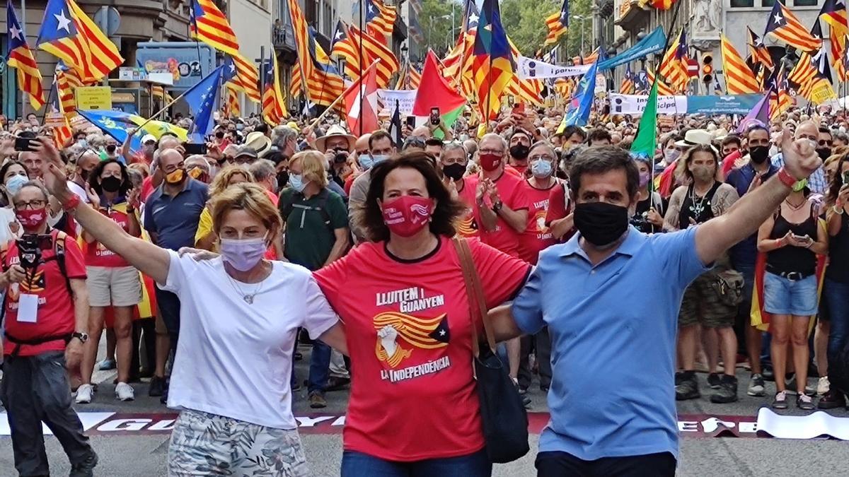 Carme Forcadell, Jordi Sànchez i Elisenda Paluzie