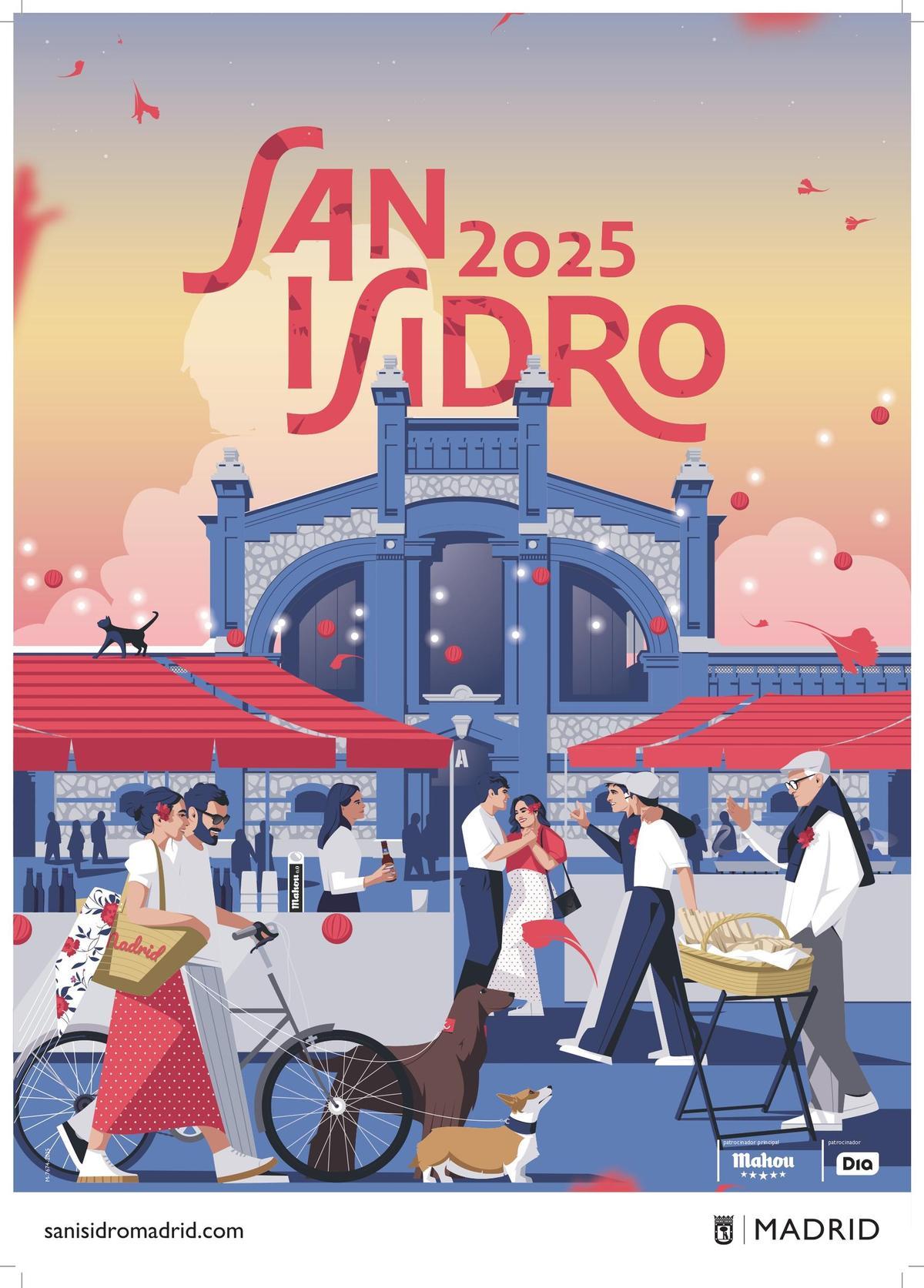 Cartel de San Isidro 2025, realizado por El Chico Llama.