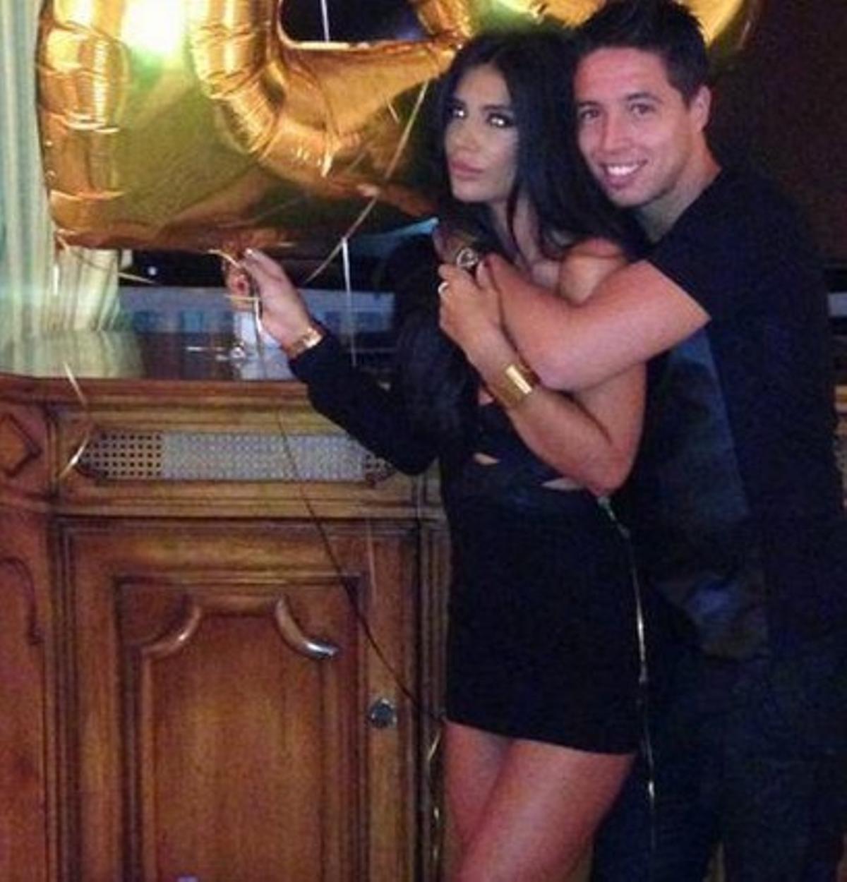 El futbolista francès Samir Nasri i la seva parella, la model espanyola Anara Atanes.